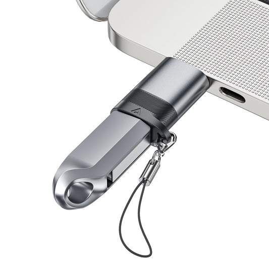 Acefast J8 αντάπτορας USB‑C (θηλυκό) σε USB‑A (αρσενικό), 10Gbps, 27W, metal gray