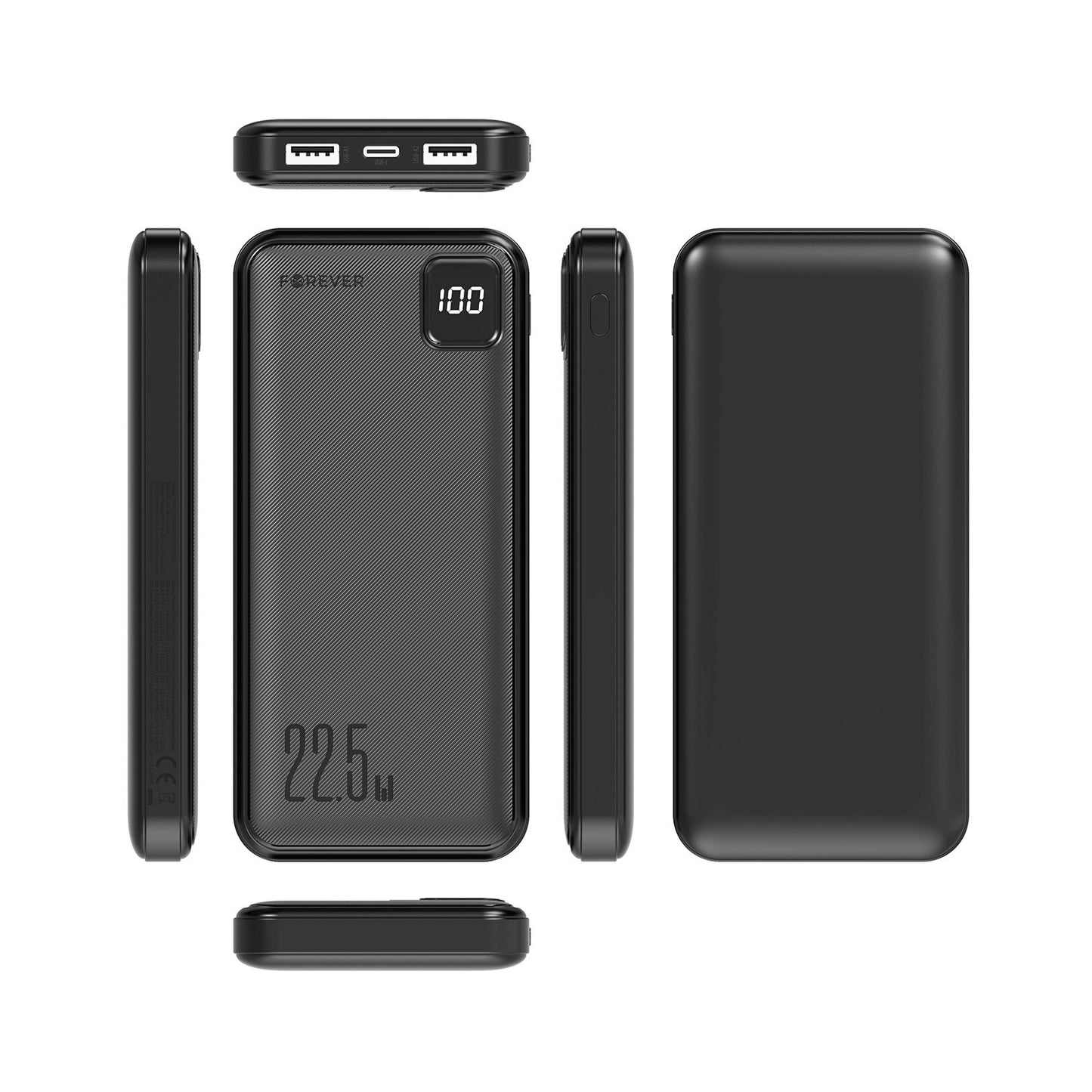 Forever TB-300M power bank, PD, QC, 22,5W, 10000mA, μαύρο