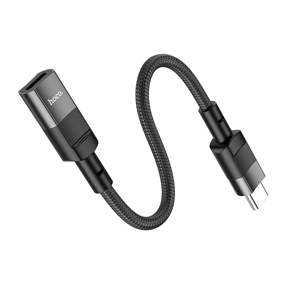 HOCO U107 αντάπτορας OTG Type C (αρσενικό) σε Lightning (θηλυκό), 3A, 0.1μ, μαύρο