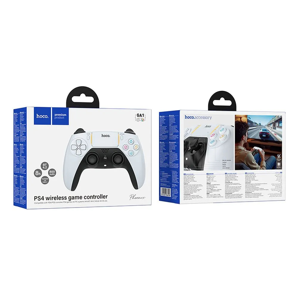Hoco GA1 Phoenix ασύρματο χειριστήριο παιχνιδιών για PS4/PS5*/PC, λευκό