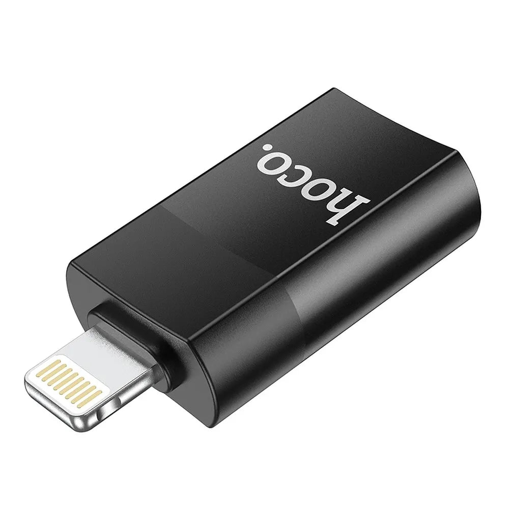 Hoco UA17 αντάπτορας OTG από USB A (female) σε Lightning 8-pin, μαύρο