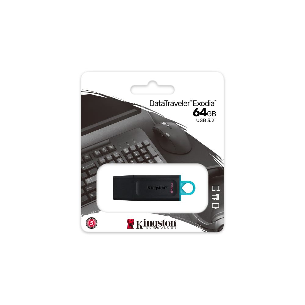 Kingston DTX/64GB DataTraveler Exodia USB Stick, 64GB, USB 3.2, μαύρο