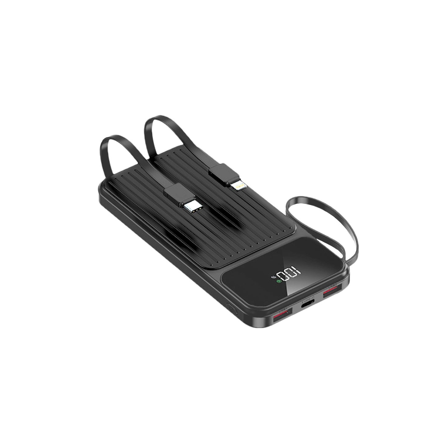 Maxlife MXPB-06 power bank με built-in καλώδια, PD, QC, 22,5W, 10000 mA, μαύρο