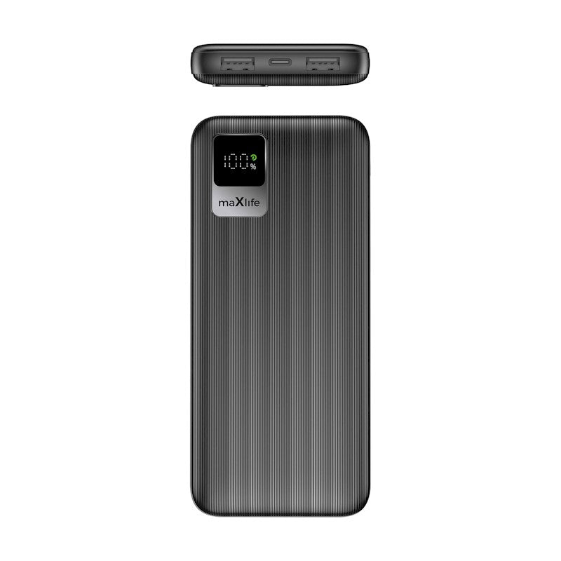 Maxlife MXPB-07 Power Bank, 10000 mAh, 2xUSB-A, 1xUSB-C, μαύρο