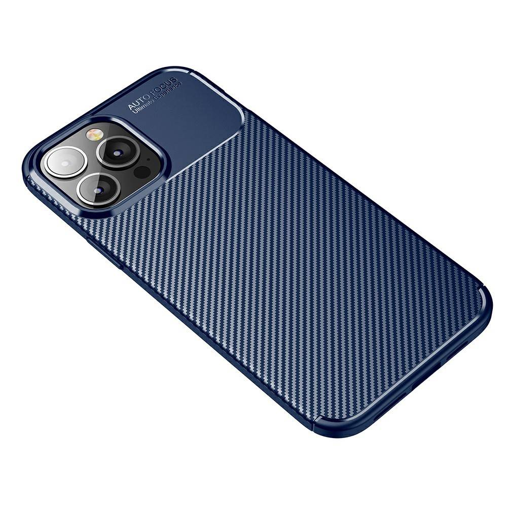 TechWave Carbon Fiber case for iPhone 13 Pro Max navy blue