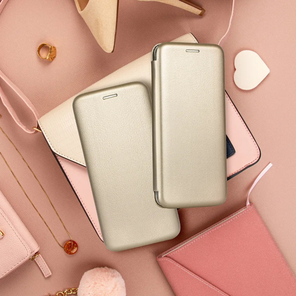 TechWave Curved Book case for Samsung Galaxy A15 5G gold
