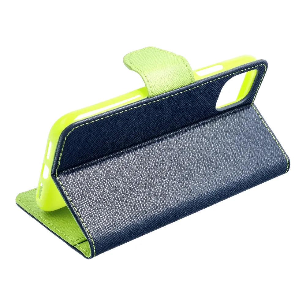 TechWave Fancy Book case for iPhone 13 Pro Max navy blue / lime