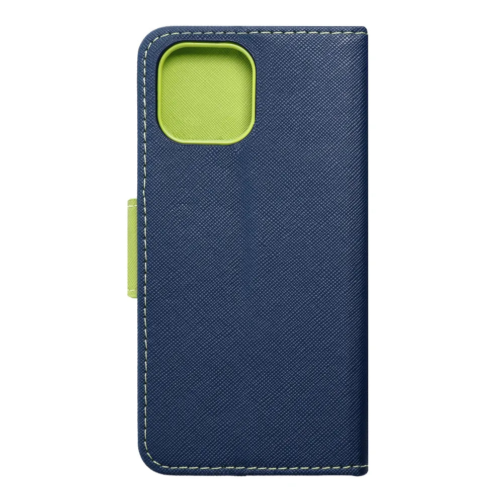 TechWave Fancy Book case for iPhone 14 navy blue / lime
