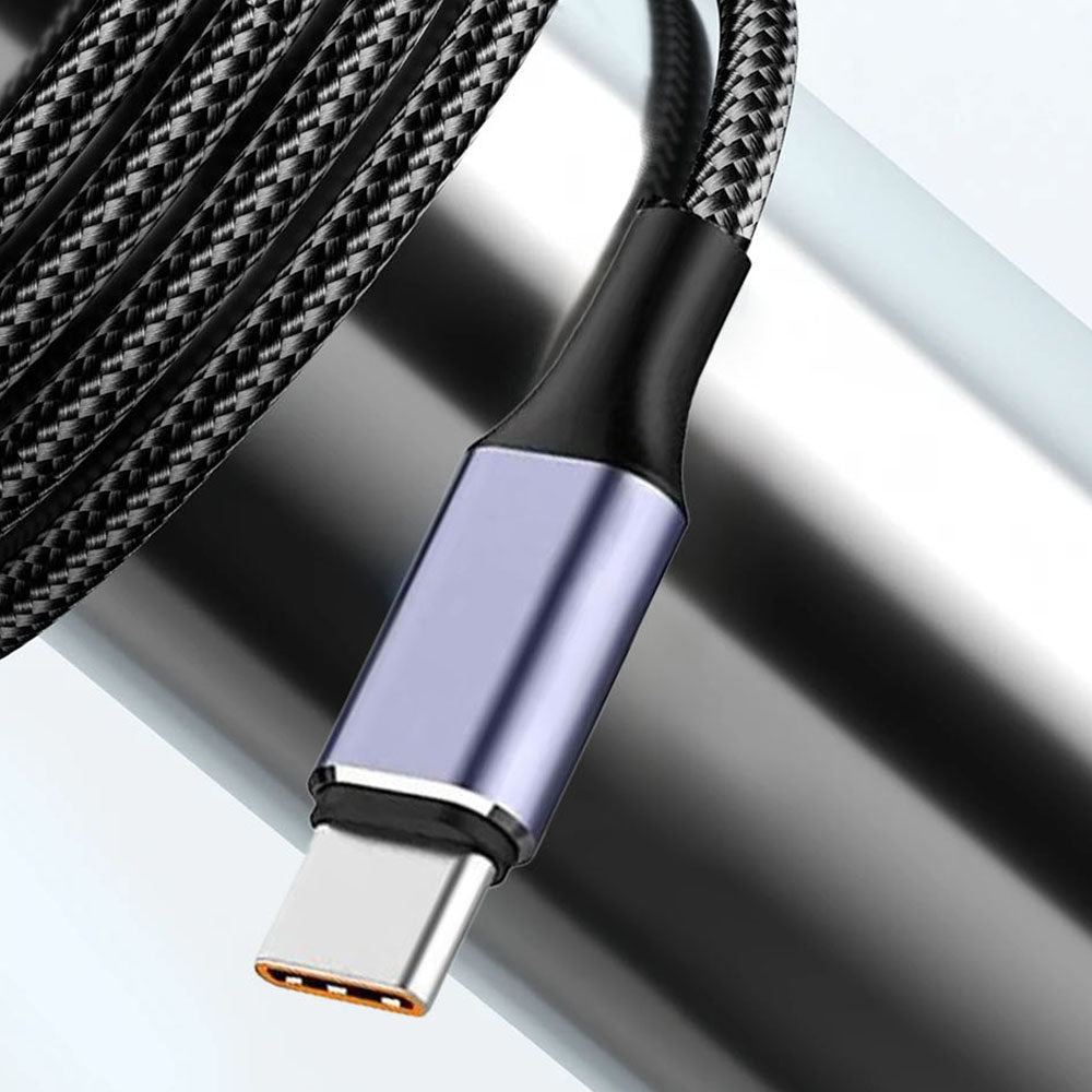 Techsuit PCB018 καλώδιο φόρτισης - δεδομένων USB‑A σε Type‑C, Fast Charging, 100W, 480Mbps, 6A, Nylon, 1μ, μαύρο