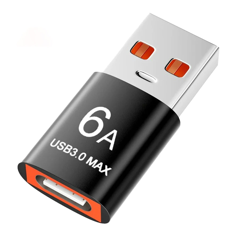 Techsuit Premium OTG αντάπτορας HyperPort (A5) Type-C σε USB-A, 6A, 5Gbps, μαύρο / πορτοκαλί