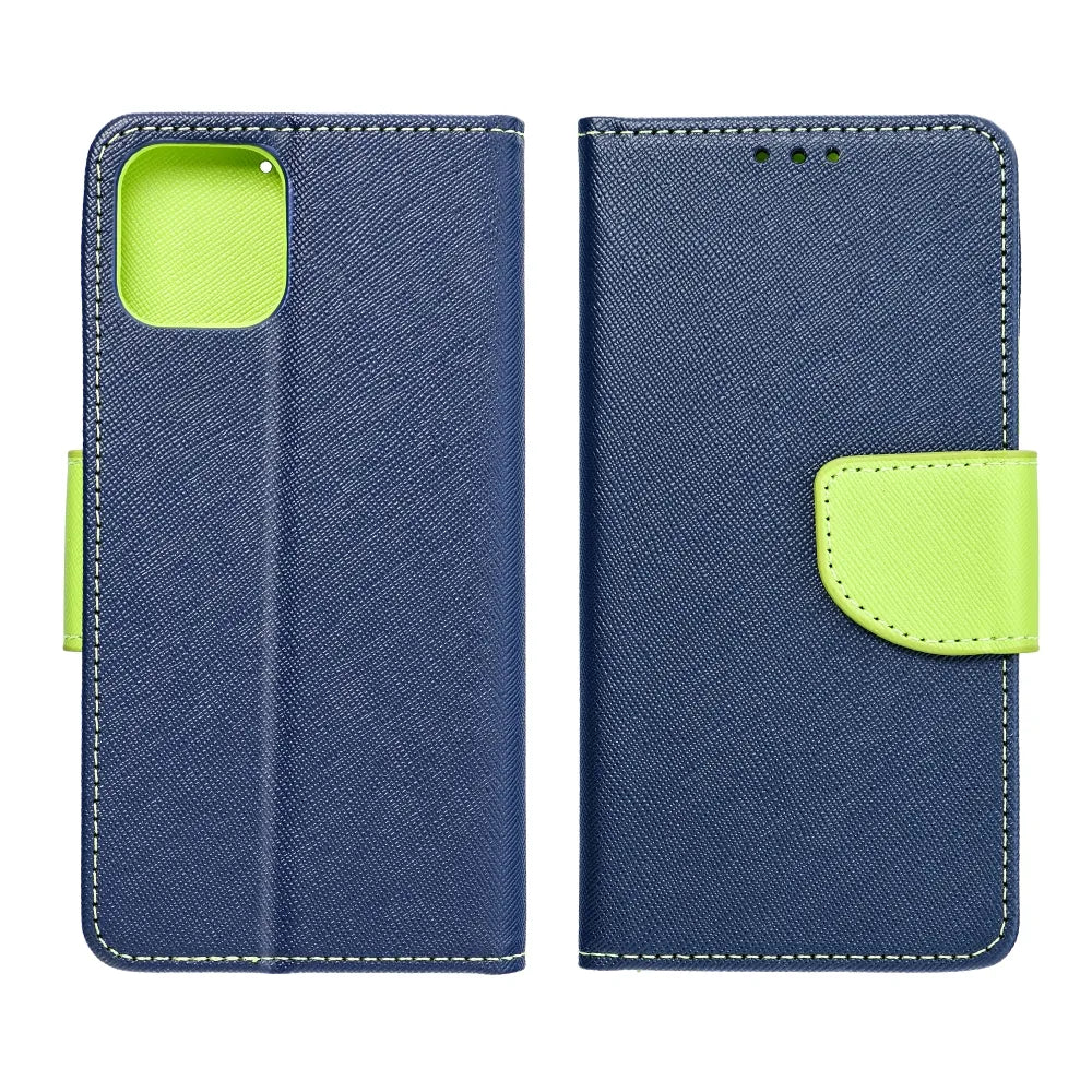 Techwave Fancy Book Case for iPhone 14 Pro navy blue / lime