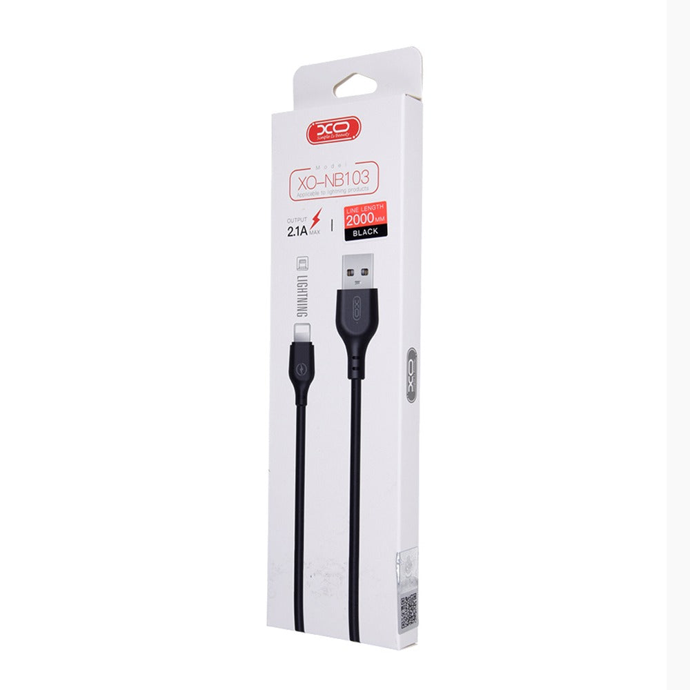 XO NB103 καλώδιο φόρτισης-δεδομένων USB - Lightning 2,1A 2μ μαύρο