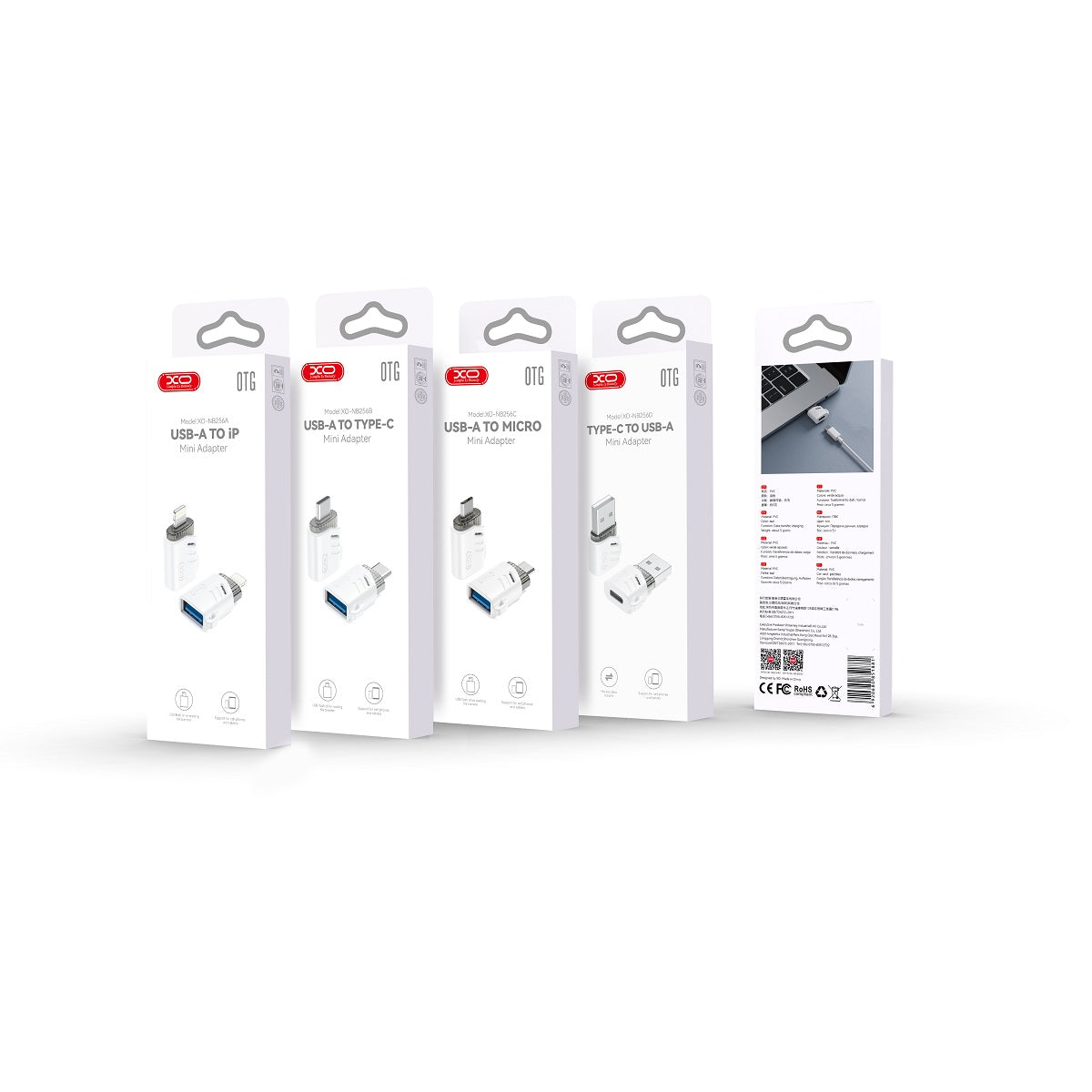 XO NB256B αντάπτορας OTG USB-Α σε USB-C, λευκός