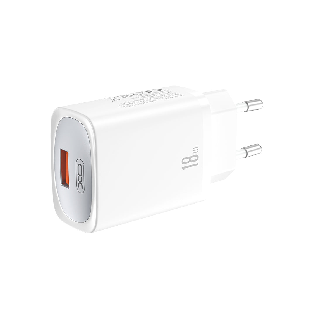 XO CE19 Φορτιστής τοίχου QC 18W 1x USB λευκό