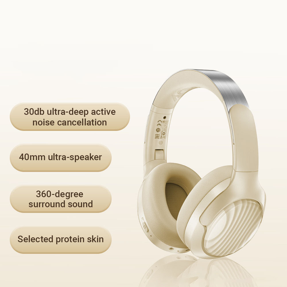 Acefast H5 ασύρματα Headset, Bluetooth 5.4, ANC, 3D Sense, 500mAh, Professional Hi-Fi, μαύρο