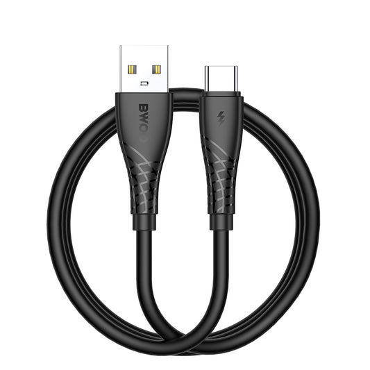 BWOO BO-X318C καλώδιο φόρτισης - δεδομένων USB-Α σε USB-C, 1μ, 27W, 3A, μαύρο