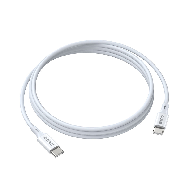BWOO ΒΟ-Χ282CC-2M καλώδιο USB-C σε USB-C, PD 60W, ABS + TPE, 2.0μ, λευκό