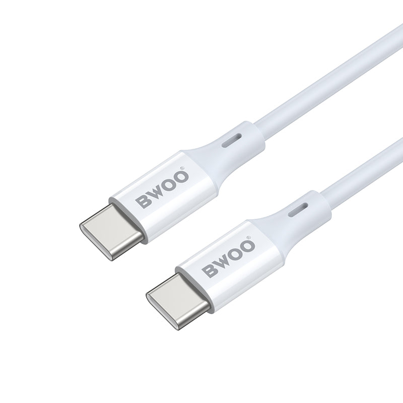 BWOO ΒΟ-Χ282CC-2M καλώδιο USB-C σε USB-C, PD 60W, ABS + TPE, 2.0μ, λευκό