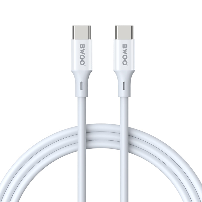 BWOO ΒΟ-Χ282CC-2M καλώδιο USB-C σε USB-C, PD 60W, ABS + TPE, 2.0μ, λευκό