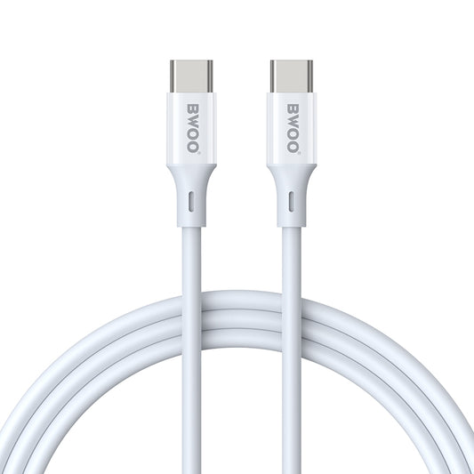 BWOO ΒΟ-Χ282CC-2M καλώδιο USB-C σε USB-C, PD 60W, ABS + TPE, 2.0μ, λευκό