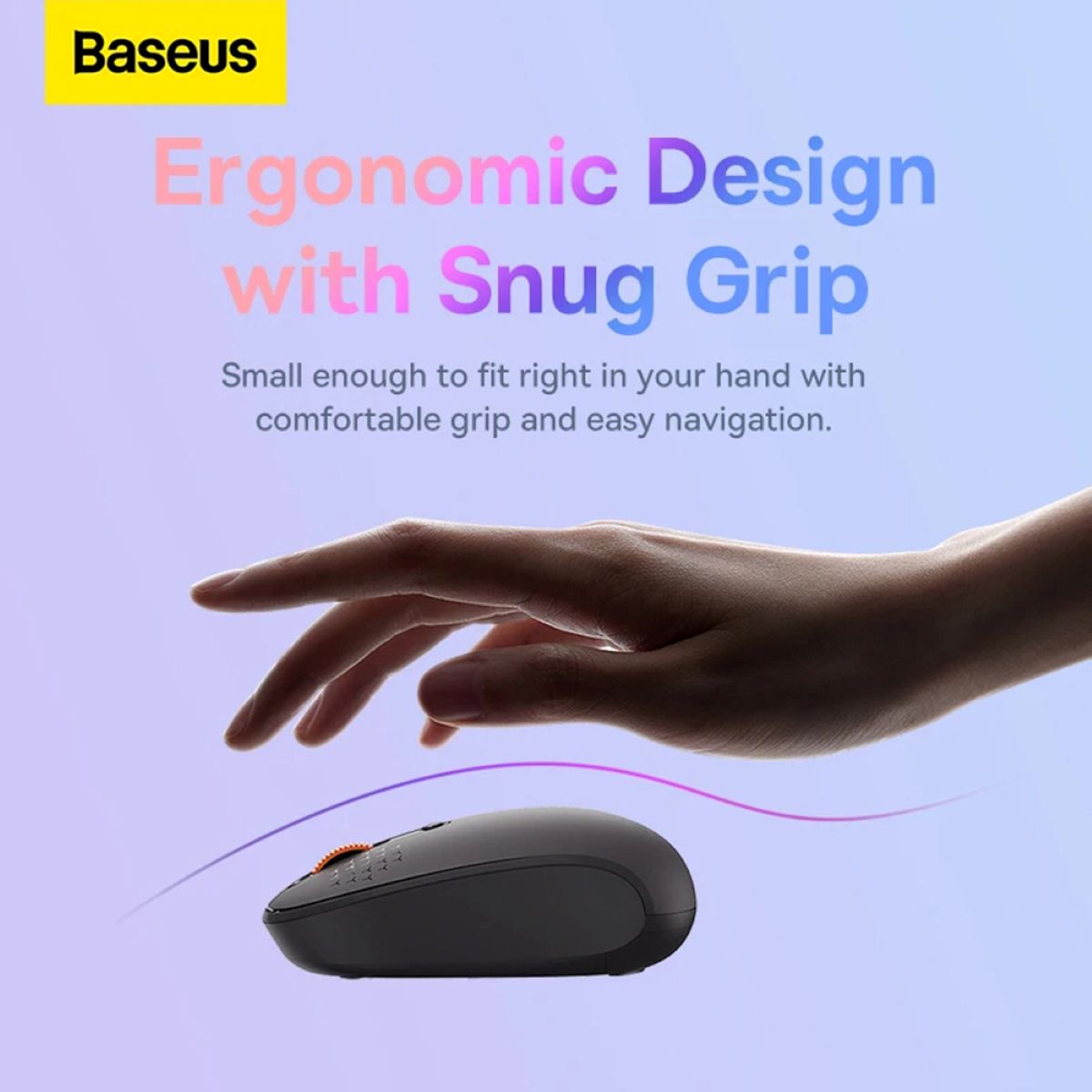 Baseus F01B (B01055503513-00) Tri‑Mode ασύρματο ποντίκι, Bluetooth 5.0 / 2.4G, 1600DPI, nebula purple