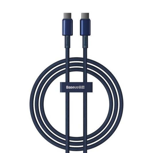 Baseus Tungsten Gold (P10319800321-03) καλώδιο ταχείας φόρτισης - δεδομένων Type‑C σε Type‑C, 100W, 1μ, 480Mbps, navy blue