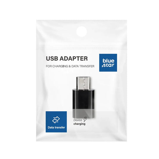 Blue Star aντάπτορας Type-C (θηλυκό) σε Micro-USB (αρσενικό), μαύρο