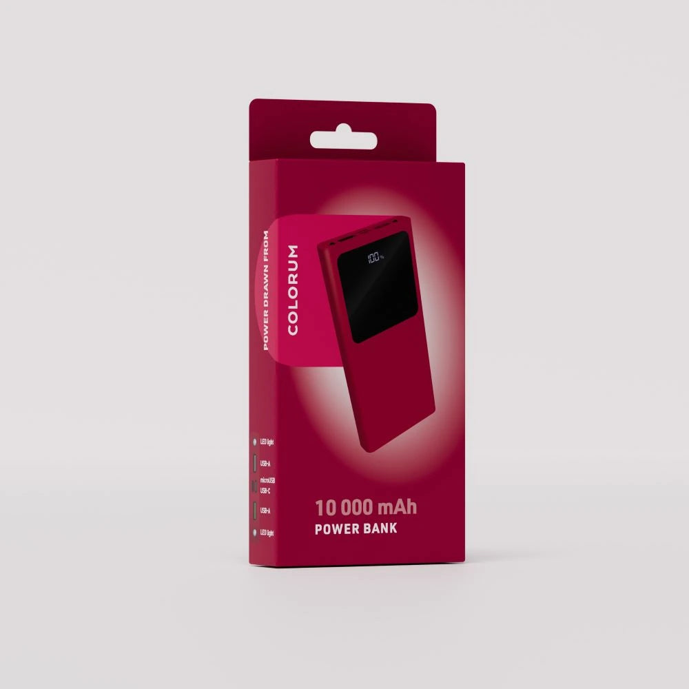 COLORUM CPB10-02 Power Bank 10000mAh, 22.5W, 2xUSB-A, magenta