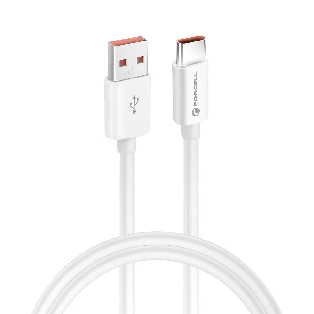 Forcell C336 καλώδιο φόρτισης δεδομένων USB-A σε Type-C, QC4.0, 60W, 1μ., άσπρο