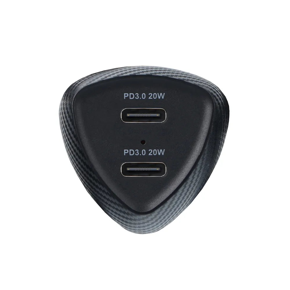 Forcell CC50-2C Carbon φορτιστής αυτοκινήτου Type C 3.0 PD20W + Type C 3.0 PD, 20W, Total 40W, μαύρο