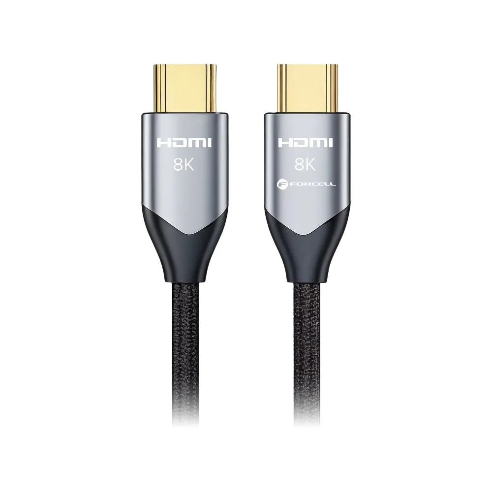 Forcell Cafule καλώδιο HDMI 2.1 8K 60Hz / 4K 120Hz, Ultra High Speed, HDR, eARC, VRR, 48Gbps, 3μ., μαύρο