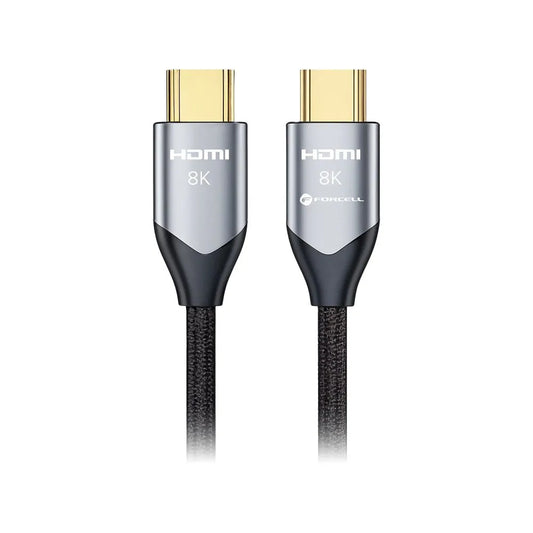 Forcell Cafule καλώδιο HDMI 2.1 8K 60Hz / 4K 120Hz, Ultra High Speed, HDR, eARC, VRR, 48Gbps, 3μ., μαύρο