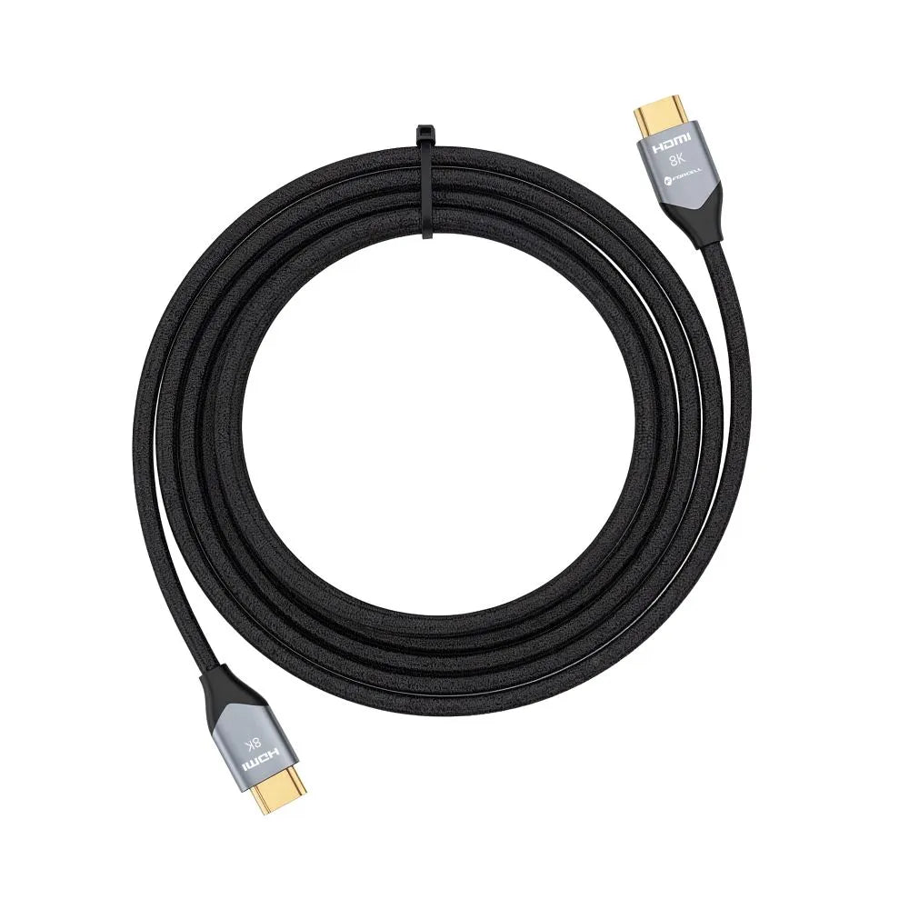 Forcell Cafule καλώδιο HDMI 2.1 8K 60Hz / 4K 120Hz, Ultra High Speed, HDR, eARC, VRR, 48Gbps, 5μ, μαύρο