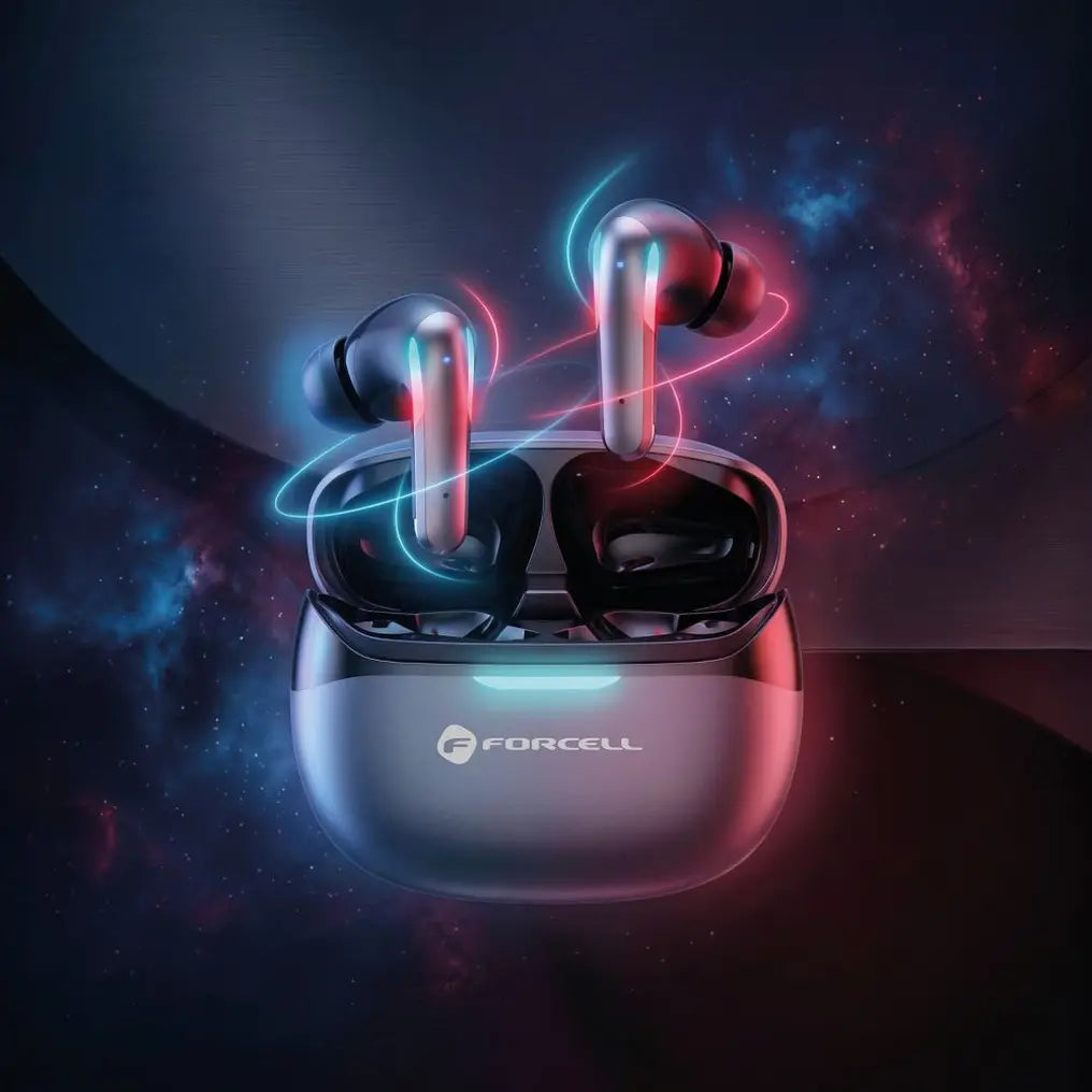 Forcell F-Audio Pulse Pro ασύρματα ακουστικά, ANC + ENC, Bluetooth 6.0, TWS, μαύρο