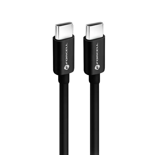 Forcell F-Energy C338 καλώδιο φόρτισης-δεδομένων, Type-C σε Type-C, PD, QC4.0, 60W, 3μ, μαύρο