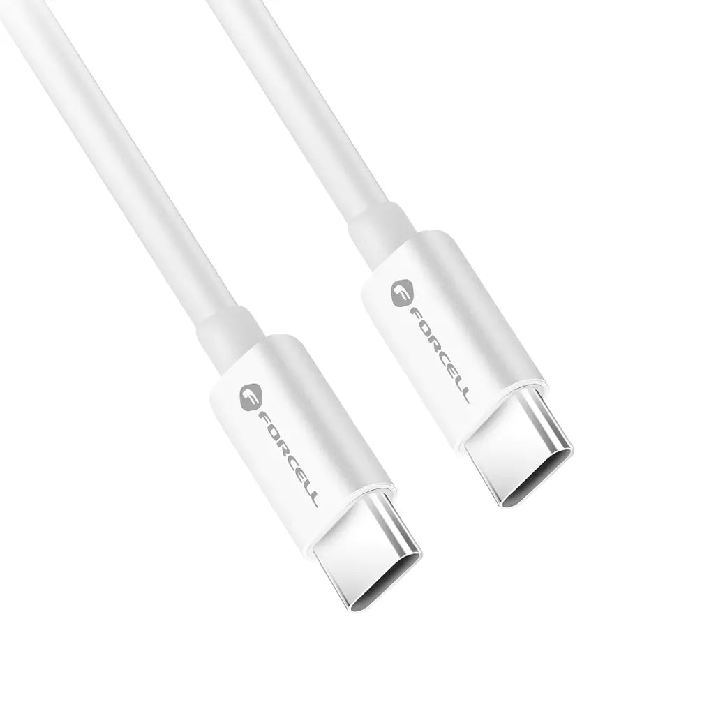 Forcell F-Energy C339 καλώδιο φόρτισης-δεδομένων, Type-C σε Type-C, PD, 100W, QC4.0, 3μ, λευκό