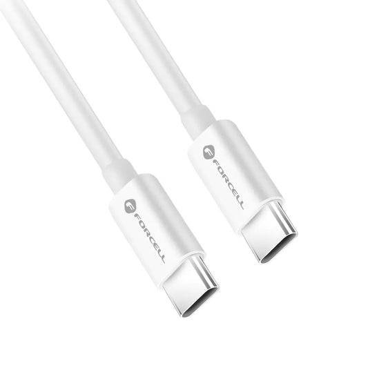 Forcell F-Energy C339 καλώδιο φόρτισης-δεδομένων, Type-C σε Type-C, PD, 100W, QC4.0, 3μ, λευκό
