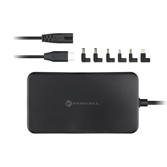 Forcell F-Energy E856 Universal φορτιστής laptop 90W, με 6 βύσματα, μαύρο