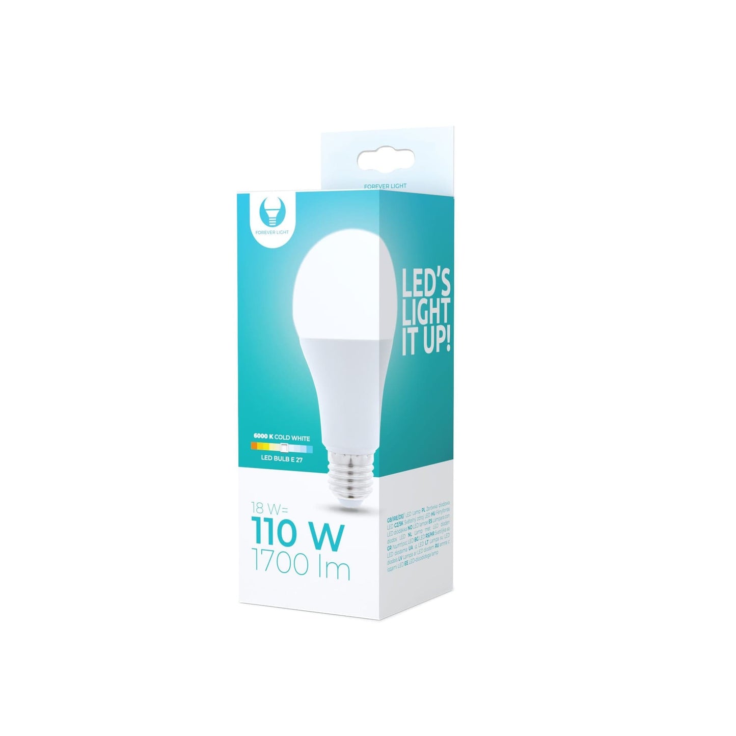 Forever LED Λαμπτήρας E27, A65, 18W, 230V, 6000K, 1700lm