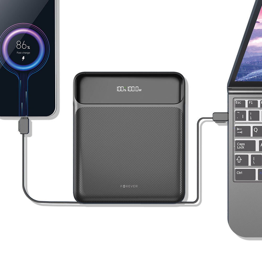Forever TB-200 powerbank , 100W, 20000mAh, συμβατό και για laptop, μαύρο
