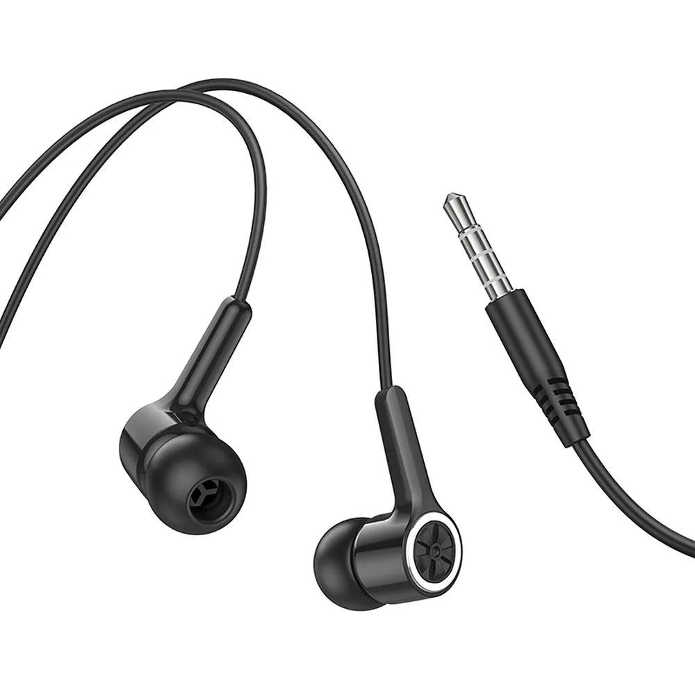 HOCO M104 ενσύρματα ακουστικά Jack 3,5 mm με μικρόφωνο, μαύρο