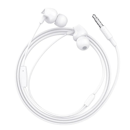 HOCO M60 ενσύρματα ακουστικά με μικρόφωνο, jack 3.5mm, λευκά