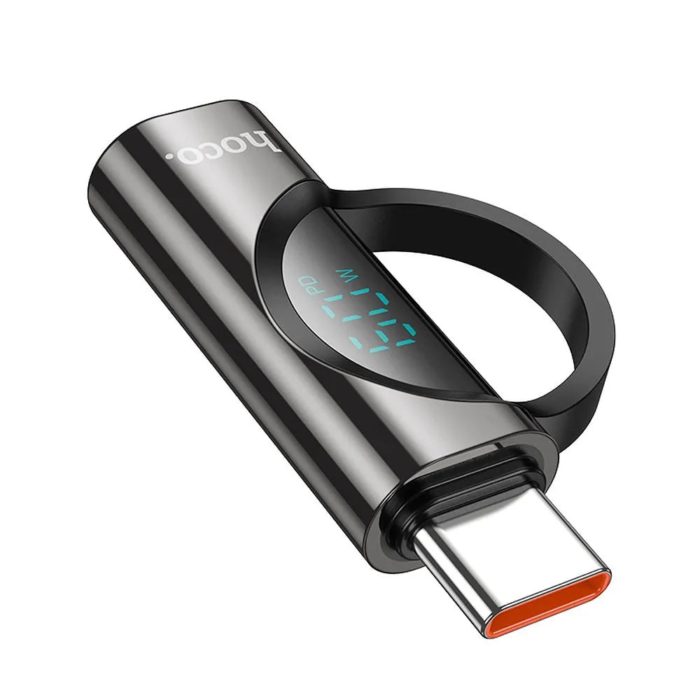 HOCO UA32A αντάπτορας Type-C (αρσενικό) σε Lightning (θηλυκό), με ψηφιακή οθόνη, 3A, 60W, μαύρο