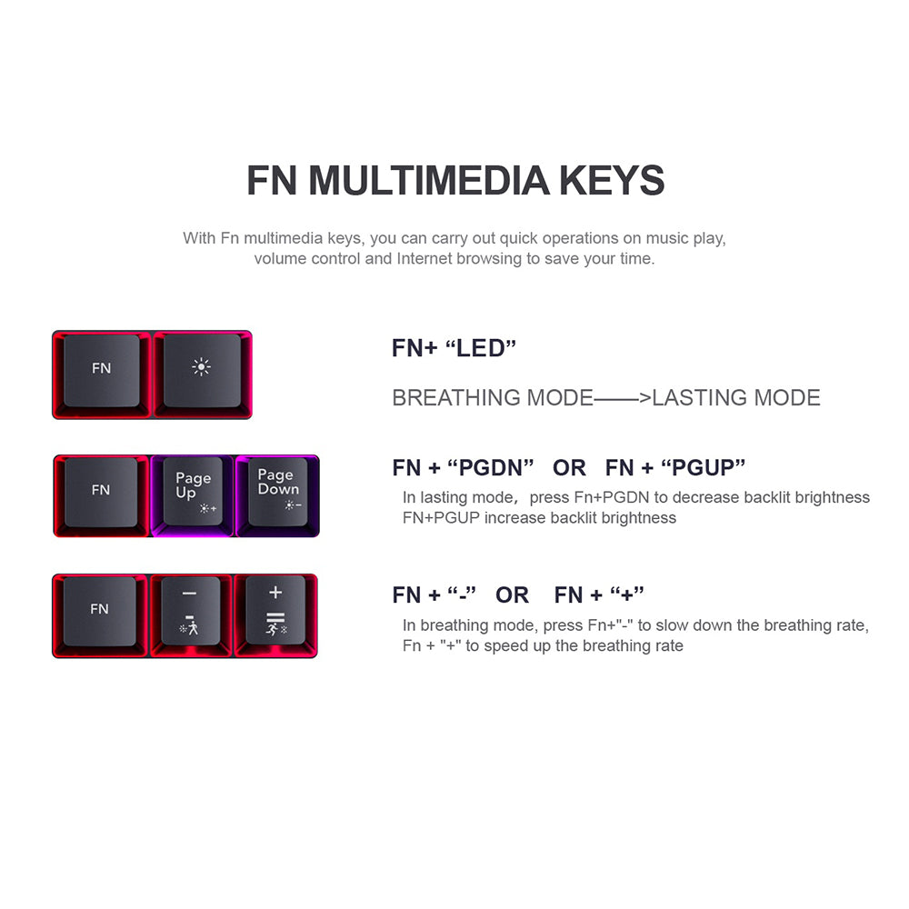 Havit KB866L gaming πληκτρολόγιο, RGB φωτισμός, english layout, μαύρο κόκκινο