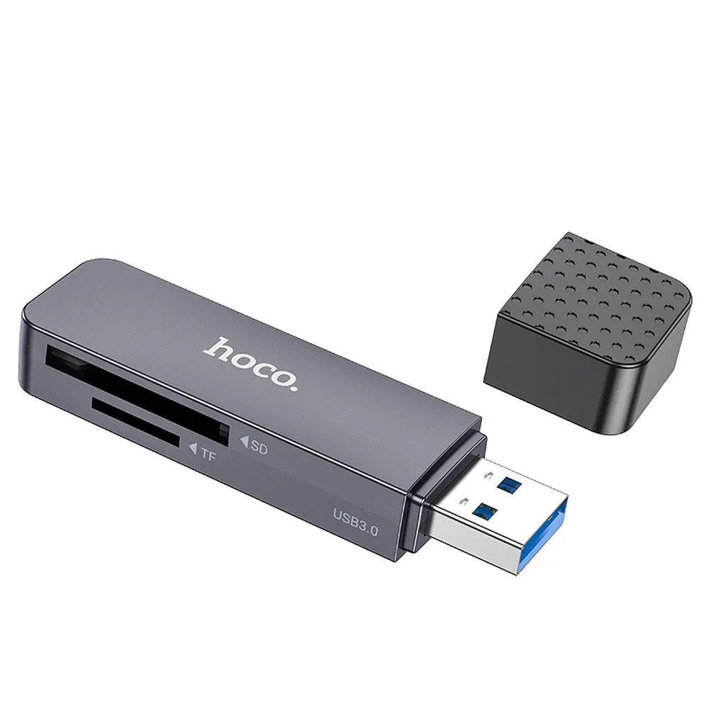 Hoco HB45 card reader 2 σε 1, USB-A 2.0, γκρι