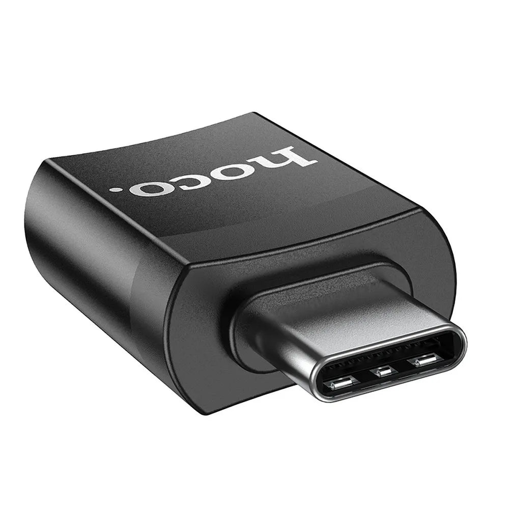 Hoco UA17 αντάπτορας OTG, USB-C (αρσενικό) σε USB-A (θηλυκό), μαύρο