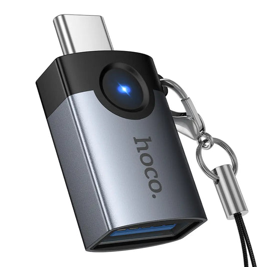 Hoco UA46C αντάπτορας OTG Type-C(αρσενικό) σε USB-A(θηλυκό), 3A, γκρι