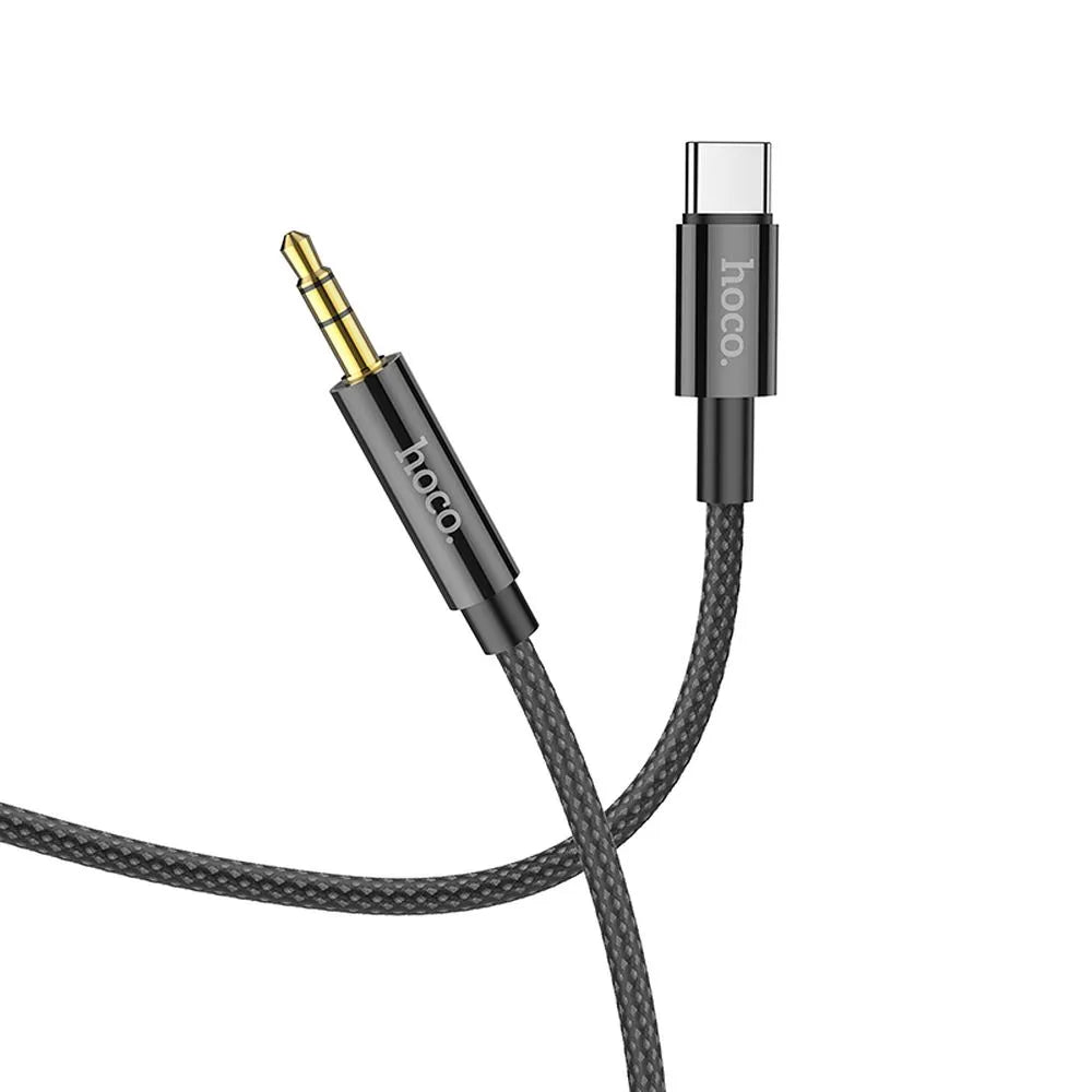 Hoco UPA19 καλώδιο AUX Jack 3.5mm σε Type-C, 1μ., μαύρο