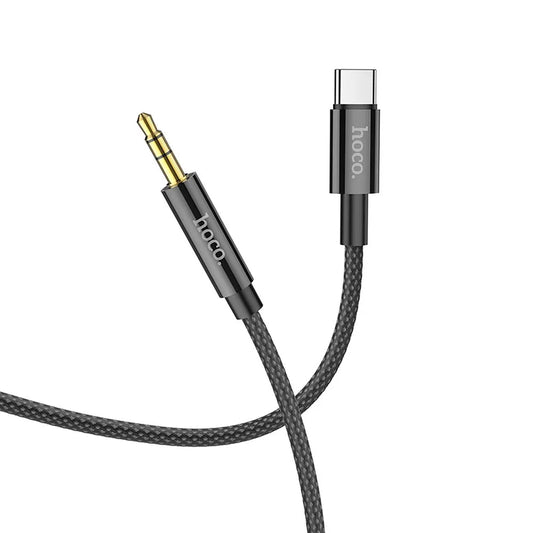 Hoco UPA19 καλώδιο AUX Jack 3.5mm σε Type-C, 1μ., μαύρο