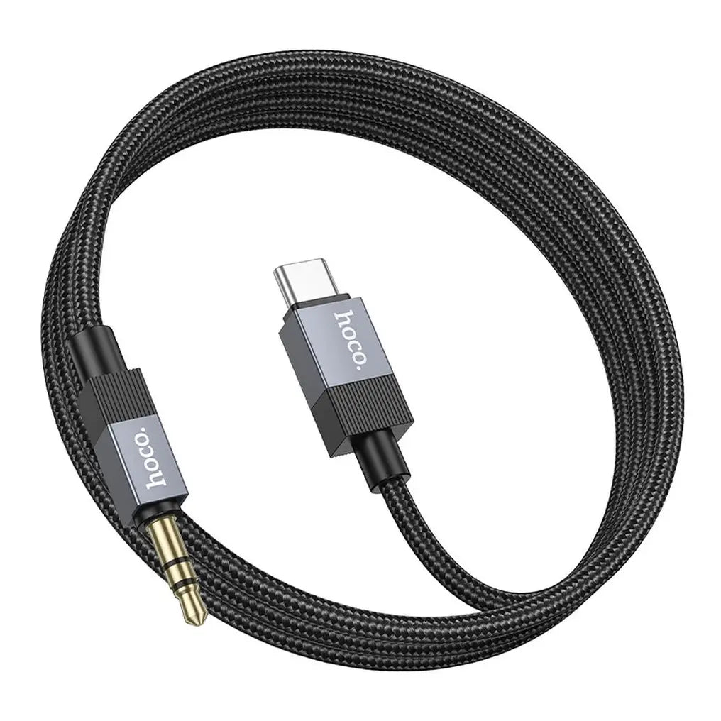 Hoco UPA32B καλώδιο ήχου AUX Jack 3.5mm (αρσενικό) σε Type-C (αρσενικό), 1μ, μαύρο